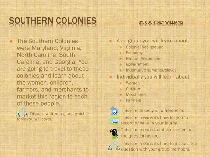 southern colonies by courtney williams