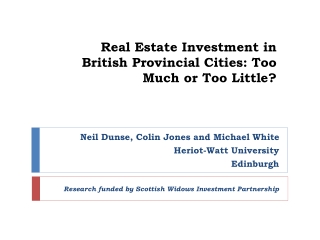 Real Estate Investment in British Provincial Cities: Too Much or Too Little?