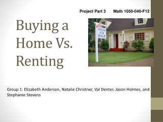 Buying a Home Vs. Renting