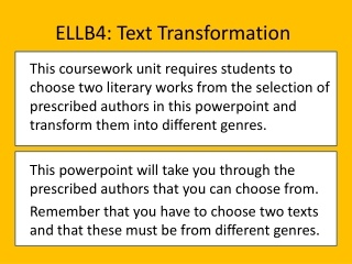 ELLB4: Text Transformation
