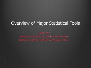 Overview of Major Statistical Tools