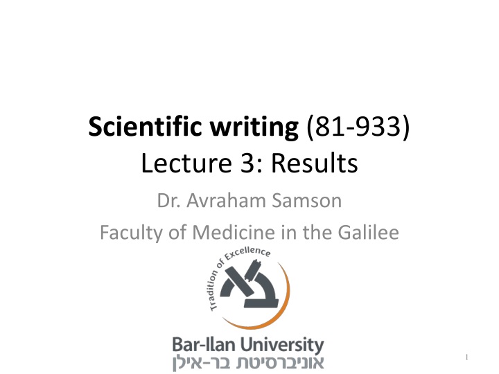 scientific writing 81 933 lecture 3 results