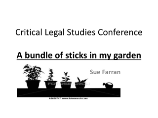 Critical Legal Studies Conference A bundle of sticks in my garden
