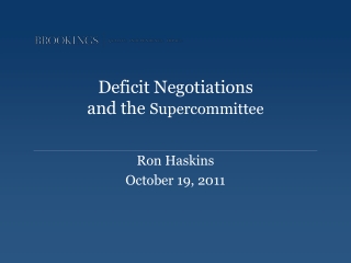 Deficit Negotiations and the Supercommittee