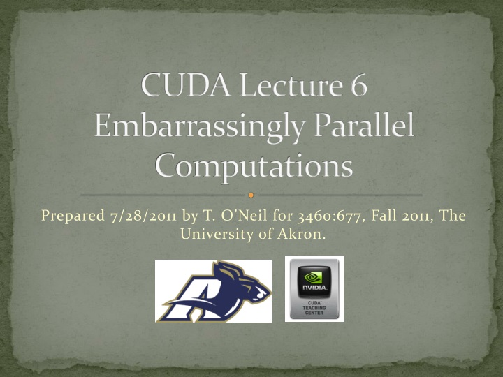 cuda lecture 6 embarrassingly parallel computations