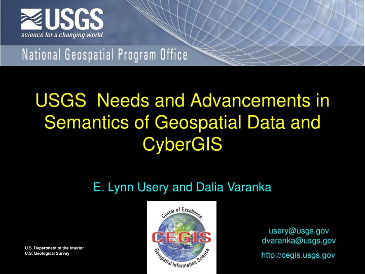usgs needs and advancements in semantics of geospatial data and cybergis
