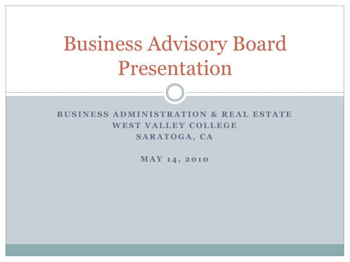 business advisory board presentation