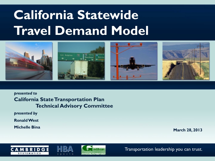 california statewide travel demand model