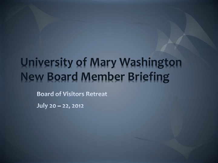 university of mary washington new board member briefing