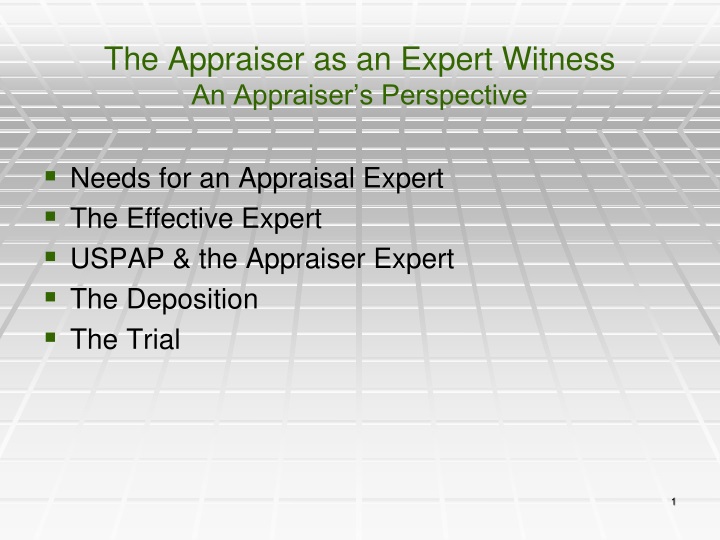 the appraiser as an expert witness an appraiser s perspective
