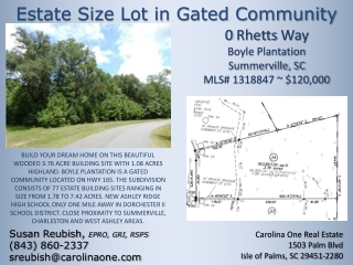 Estate Size Lot in Gated Community