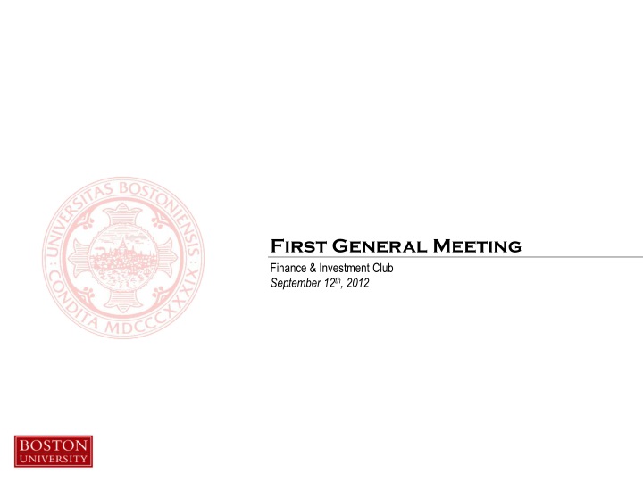 first general meeting