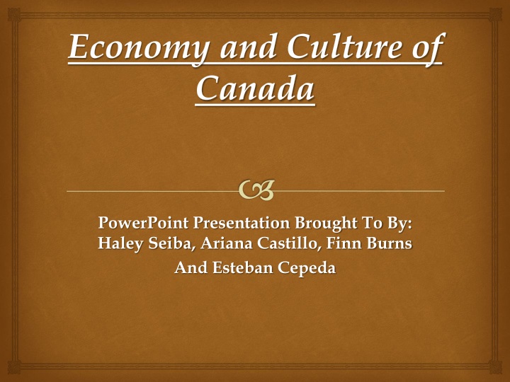 economy and culture of canada