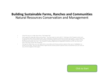 Building Sustainable Farms, Ranches and Communities