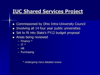 IUC Shared Services Project