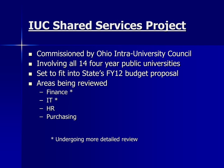 iuc shared services project