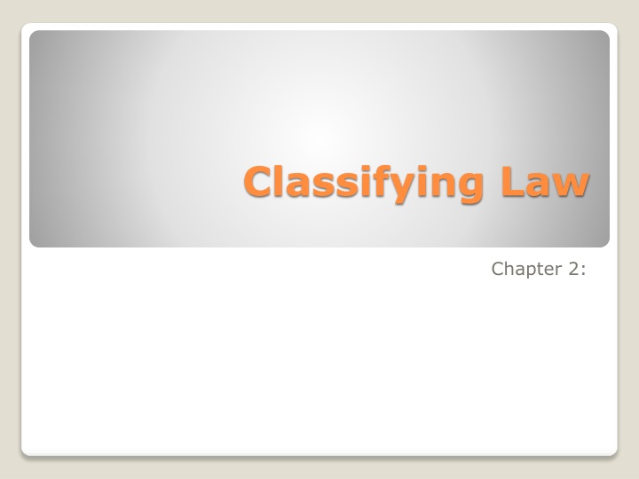 classifying law