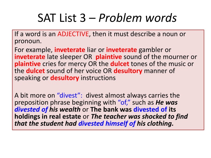 sat list 3 problem words