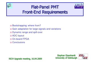 Flat-Panel PMT Front-End Requirements