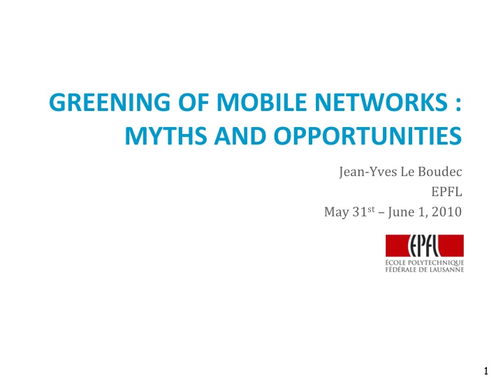 greening of mobile networks myths and opportunities