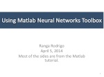 Using Matlab Neural Networks Toolbox - slide 1