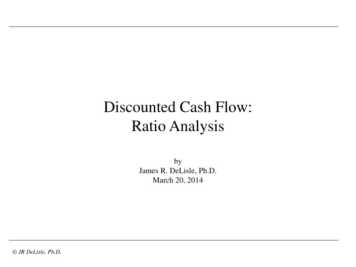 discounted cash flow ratio analysis