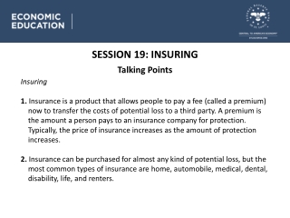 SESSION 19: INSURING