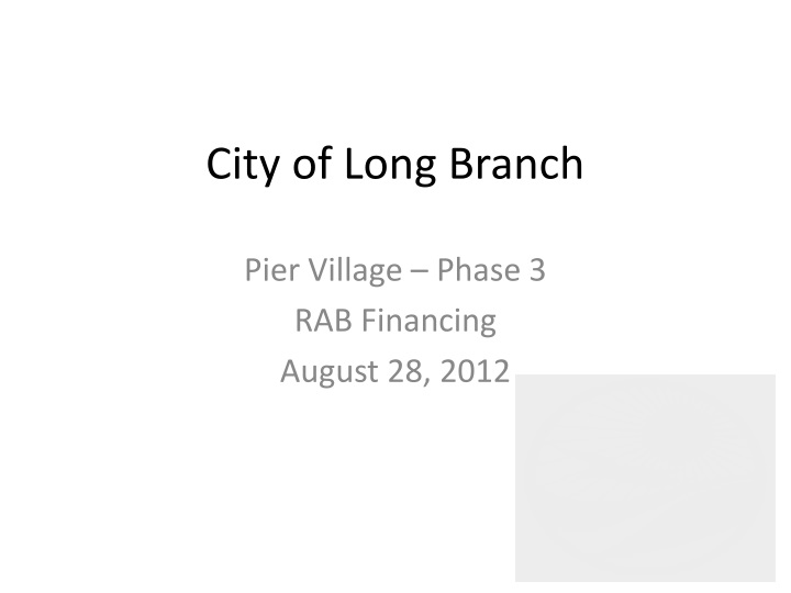 city of long branch