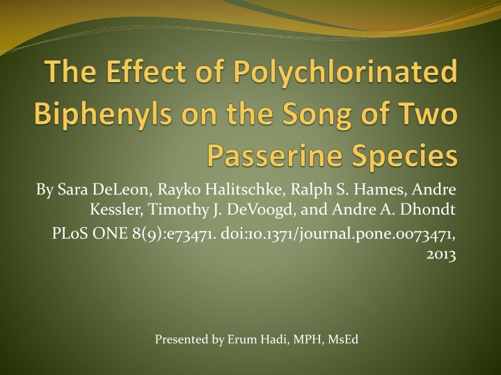 the effect of polychlorinated biphenyls on the song of two passerine species