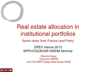 Real estate allocation in institutional portfolios
