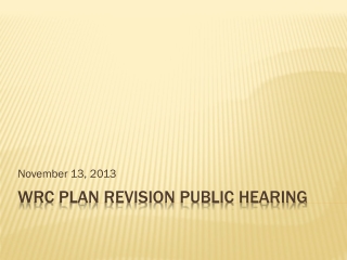 WRC plan revision Public hearing