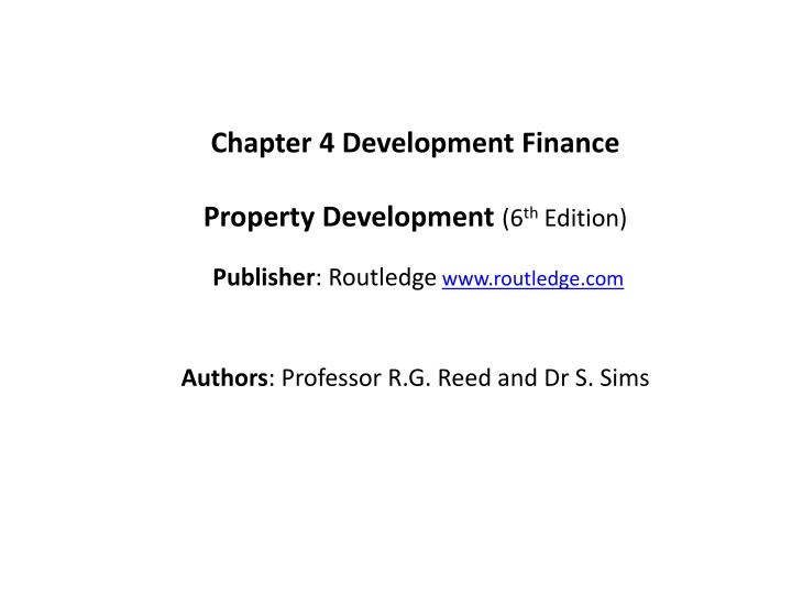 chapter 4 development finance property