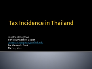 Tax Incidence in Thailand