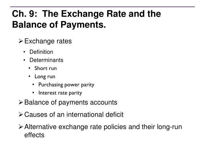 ch 9 the exchange rate and the balance of payments