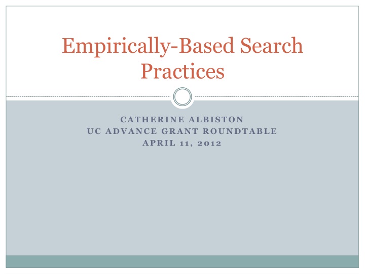 empirically based search practices