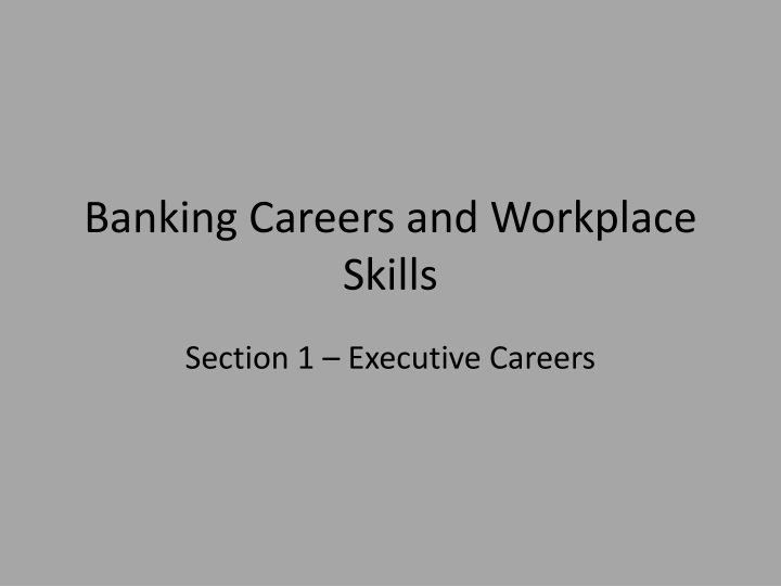 banking careers and workplace skills