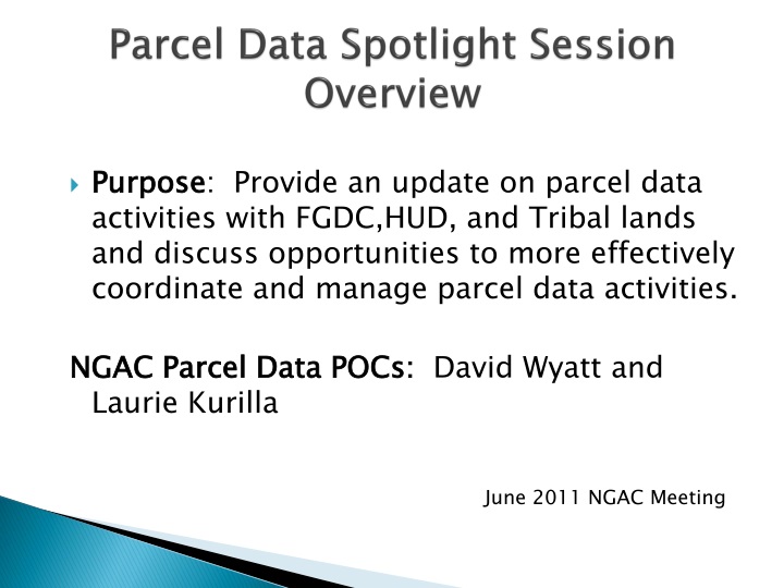 parcel data spotlight session overview