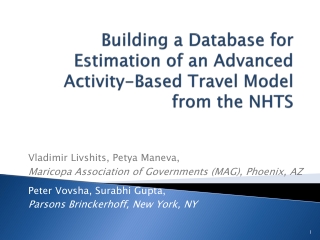Building a Database for Estimation of an Advanced Activity-Based Travel Model from the NHTS