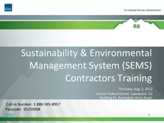 Sustainability &amp; Environmental Management System (SEMS) Contractors Training