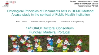 14 th CIAO ! Doctoral Consortium Funchal, Madeira, Portugal