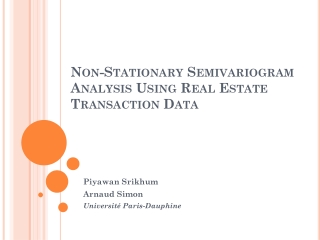 Non-Stationary Semivariogram Analysis Using Real Estate Transaction Data