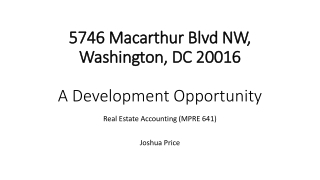 5746 Macarthur Blvd NW, Washington, DC 20016 A Development Opportunity