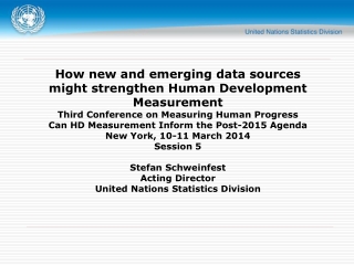 How new and emerging data sources might strengthen Human Development Measurement