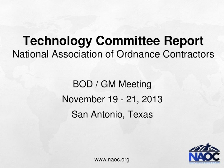 technology committee report national association of ordnance contractors