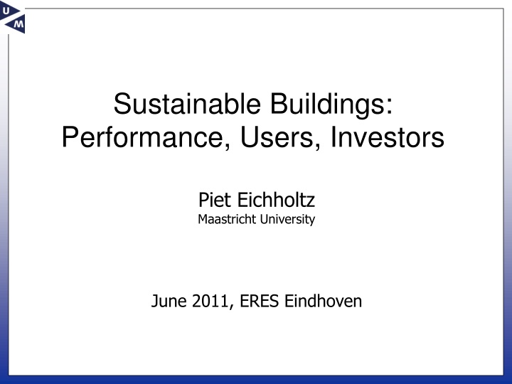 sustainable buildings performance users investors
