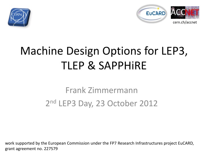 machine design options for lep3 tlep sapphire