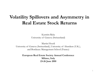 Volatility Spillovers and Asymmetry in Real Estate Stock Returns