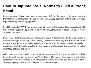 How To Tap Into Social Norms to Build a Strong Brand