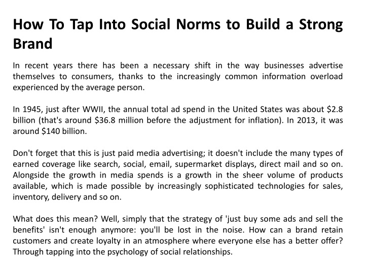how to tap into social norms to build a strong
