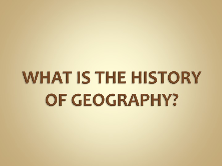 what is the history of geography